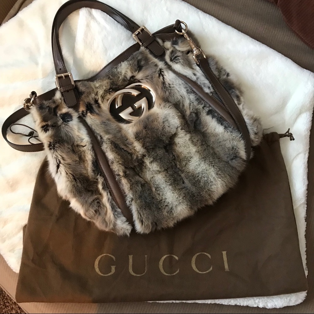 Trade!! Authentic Gucci Rabbit Fur purse